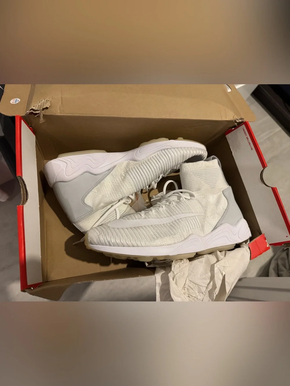 Nike White Knit High-Top Sneakers - Comfortable Everyday Shoes